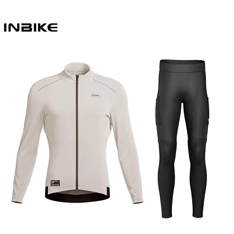 INBIKE抓绒保暖骑行服男上衣春秋冬季公路山地自行车长袖外套上衣