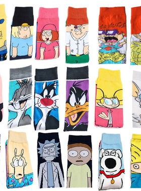 Personality funny Anime socks Cartoon happy socks 袜子短袜男