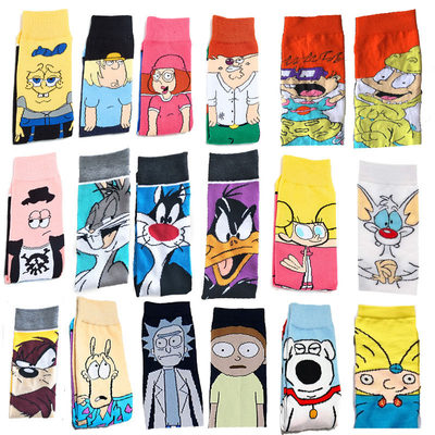 Personality funny Anime socks Cartoon happy socks 袜子短袜男