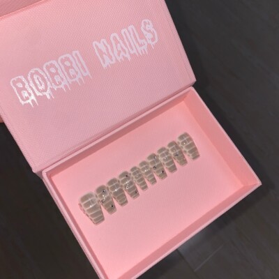 欧美简约高光手绘线条穿戴甲