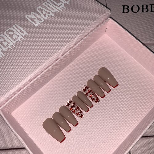 bobbinail手绘简约风梯形穿戴甲