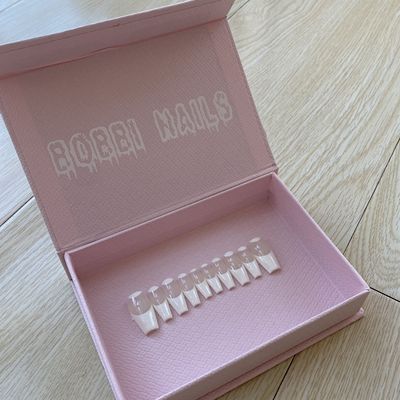 BOBBINAILS欧美简约纯白色法式基础手绘可拆卸穿戴甲成品