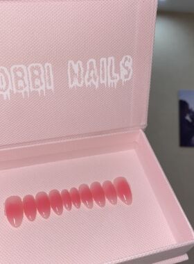BOBBINAILS粉嫩腮红手工制作可拆卸穿戴甲成品