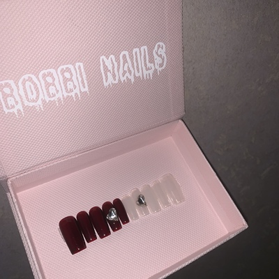 BOBBINAILS欧美纯色鸳鸯爱心钻简约可拆卸手工制作穿戴甲