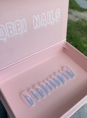 BOBBINAILS月光魔镜粉人鱼姬仙女简约可拆卸穿戴甲成品