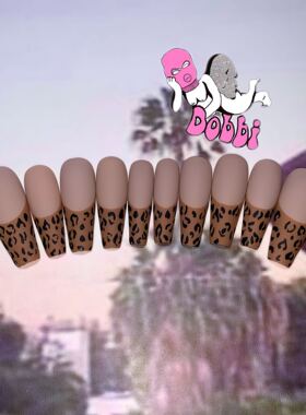 BOBBI NAILS手工定制手绘豹纹 可拆卸穿戴甲 欧美甲片贴片成品