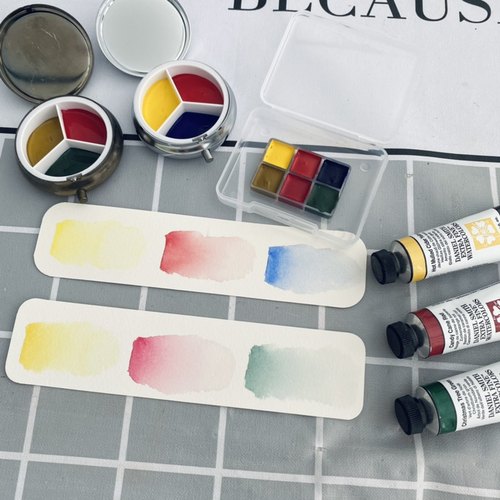 分装水彩颜料美利蓝蜂鸟DS三原色圣诞色系基础色便携迷你固体色