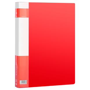 大红色文件夹双夹中国红讲义资料册多层透明插页袋20页朗诵稿夹本演讲夹板a4纸夹子收纳夹册喜庆婚礼用档案夹