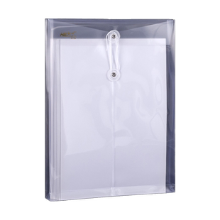 50个加厚透明档案袋塑料A4尺寸防水文件袋PP办公用品财务报表资料收纳袋大容量绕绳文件袋收纳袋可定制