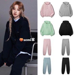 现货【送小卡】somi家 韩国潮直邮grooverhyme印花卫衣套装宋雨琦