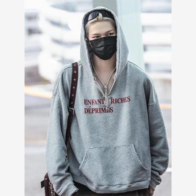 ERD忧郁的富二代西村力同款连帽卫衣2025新款男女韩版标语上衣潮