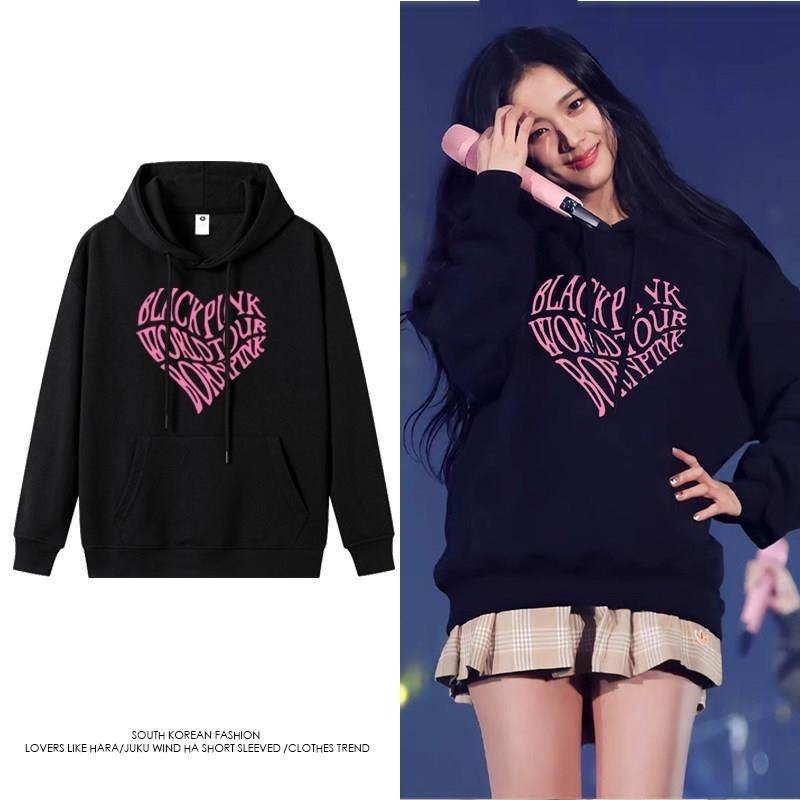 BLACKPINK演唱会jennie同款爱心连帽卫衣男女周边应援服上衣衣服,模玩/动漫/周边/娃圈三坑/桌游,动漫T恤/鞋帽/服装,淘宝优惠券,粉丝福利购,淘宝优惠卷