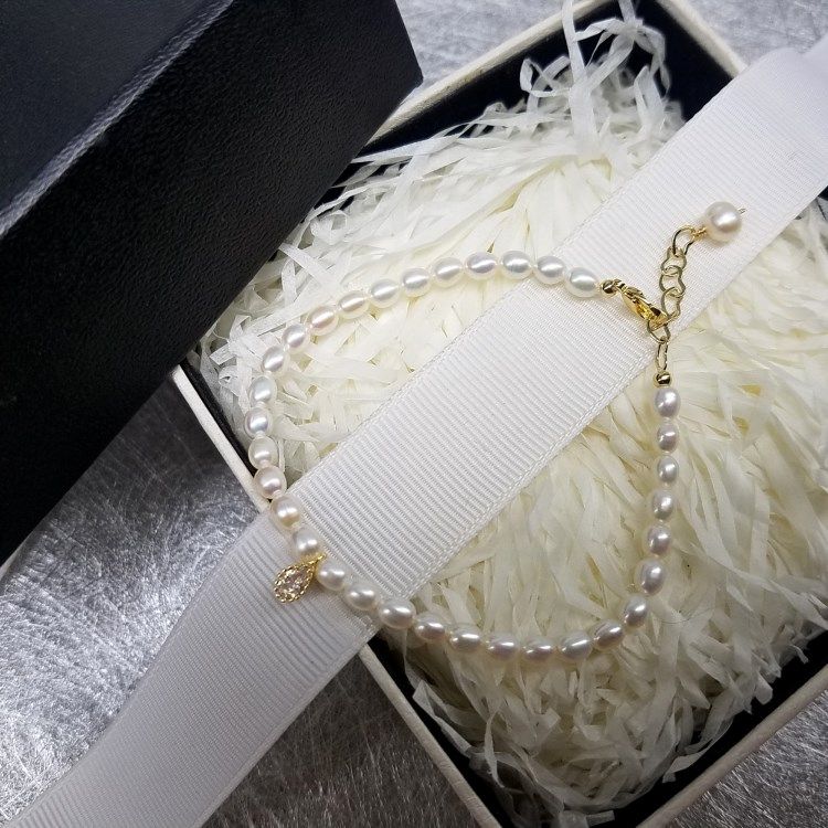 韩国新款小巧精致淡水珍珠细手链甜美气质手镯手饰送女友闺蜜礼物