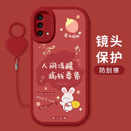 适用oppok9手机壳防摔K9Pro卡通祝福文字OPPO硅胶软壳男K9x红色喜庆k9s过年新款K7好运小羊皮K7x保护套女全包
