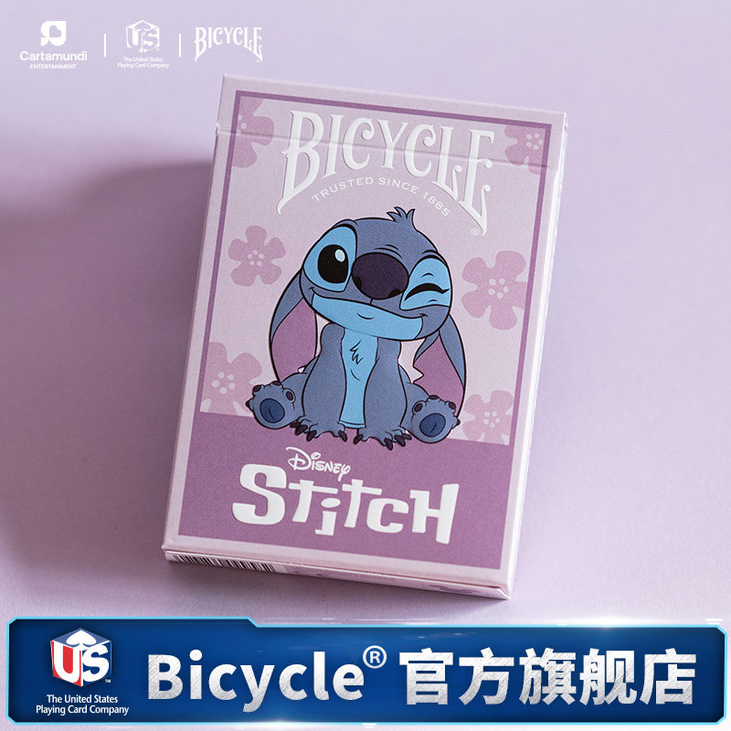 Bicycle迪士尼扑克牌联名收藏创意花切纸牌史迪奇史迪仔唐老鸭