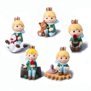 小王子生日蛋糕摆件眺望落日玫瑰木桩动物卡通周岁儿童情景装饰品