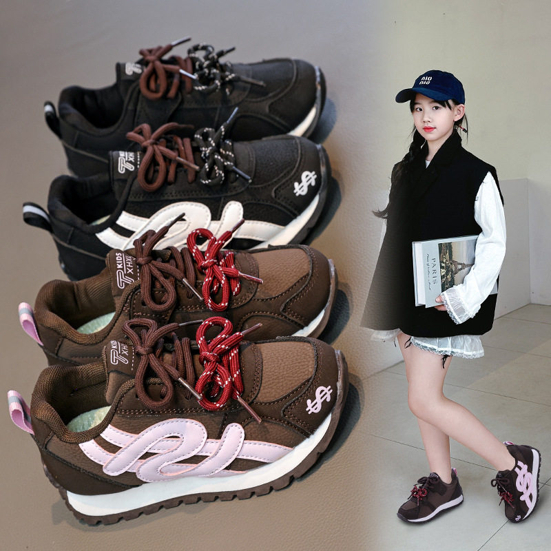 儿童德训鞋2025秋冬韩版老爹鞋小女孩百搭运动板鞋拼色超火阿甘鞋