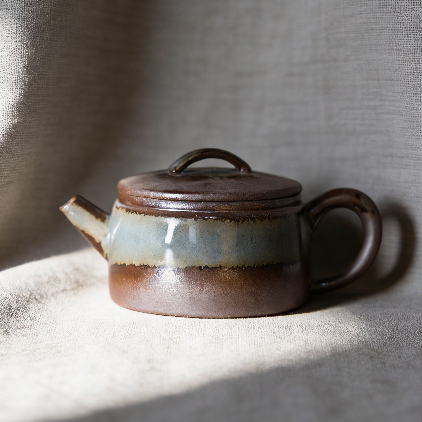 粗陶柴烧汉瓦茶壶窑变陶瓷茶壶家用复古单壶手工一人饮功夫茶具