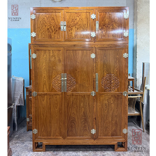 允品+三门祥云衣柜+刺猬紫檀榫卯