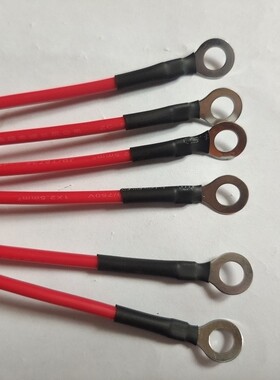 纯铜黄绿色接地线  M3M4M5M6螺丝裸端子头线耳鼻圆环OT圆型连接线