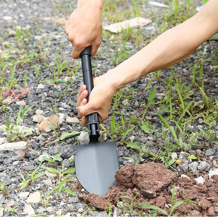 折叠工兵铲多功能铁揪户外野营军工铲应急救援小号铲子挖沙钢锹