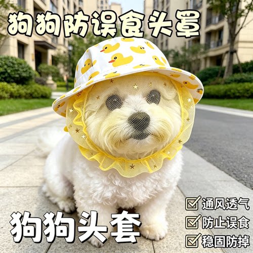 防偷吃网纱嘴套防晒帽遛狗防误食