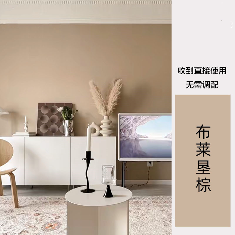 内墙水性涂料竹炭环保布莱肯棕房间客厅电视墙背景色无甲醛无异味