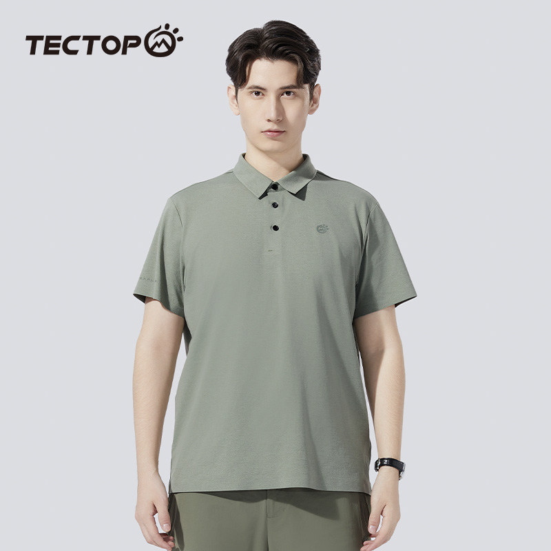 TECTOP探拓户外夏季快干短袖男子运动速干T恤翻领透气休闲POLO衫