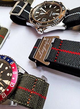 进化版Lugran弹性尼龙NATO降落伞表带20/21/22mm潜水复古细手柔软