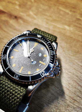 一泽帆布同款工装复古阿美咔叽表带nato粗犷绿卡其黑19/20/22潜水