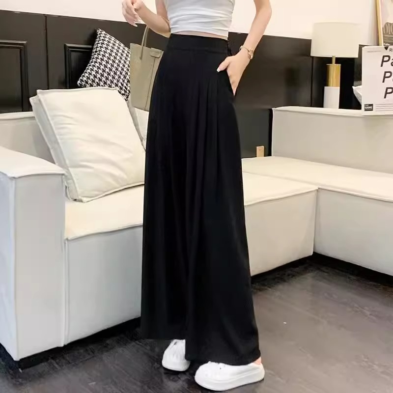 直筒阔腿裤女装夏季2025新款高腰显瘦长裤时尚宽松垂感薄款裙裤子