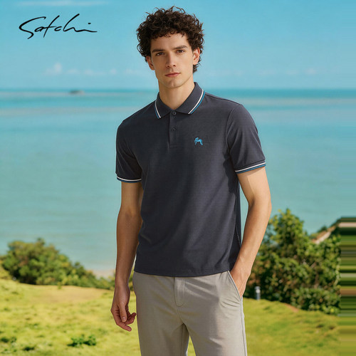 Satchi沙驰商务休闲短袖POLO衫
