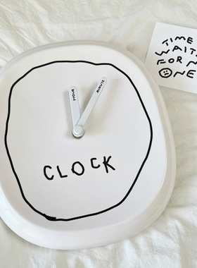 Bmix xinap简约陶瓷静音挂钟客厅卧室装饰钟表免打孔可爱时钟挂墙