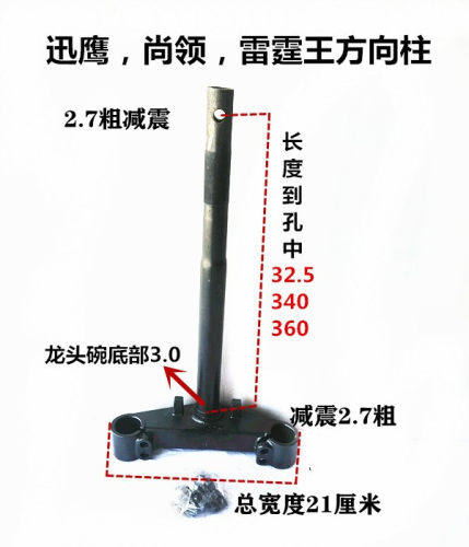 迅鹰27芯宽度21方向柱电动车立管迅鹰前叉21宽立柱27芯方向柱前叉