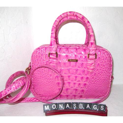 Brahmin Mara Candy粉色真皮Melbourne两用斜挎包345