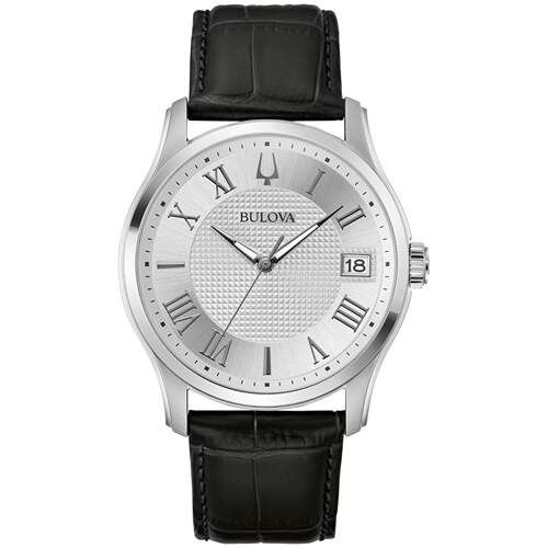 宝路华Bulova 96B388男手表男士Wilton日期Window黑色