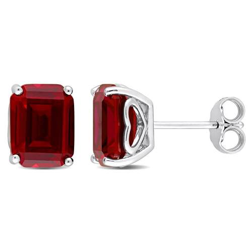 Amour 6 1 2 CT TGW八边形Created Ruby耳钉纯银
