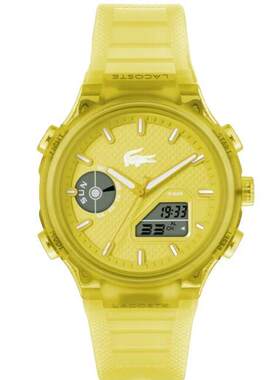 Lacoste 2011430男手表LC33数字的黄色表盘硅胶表带45MM