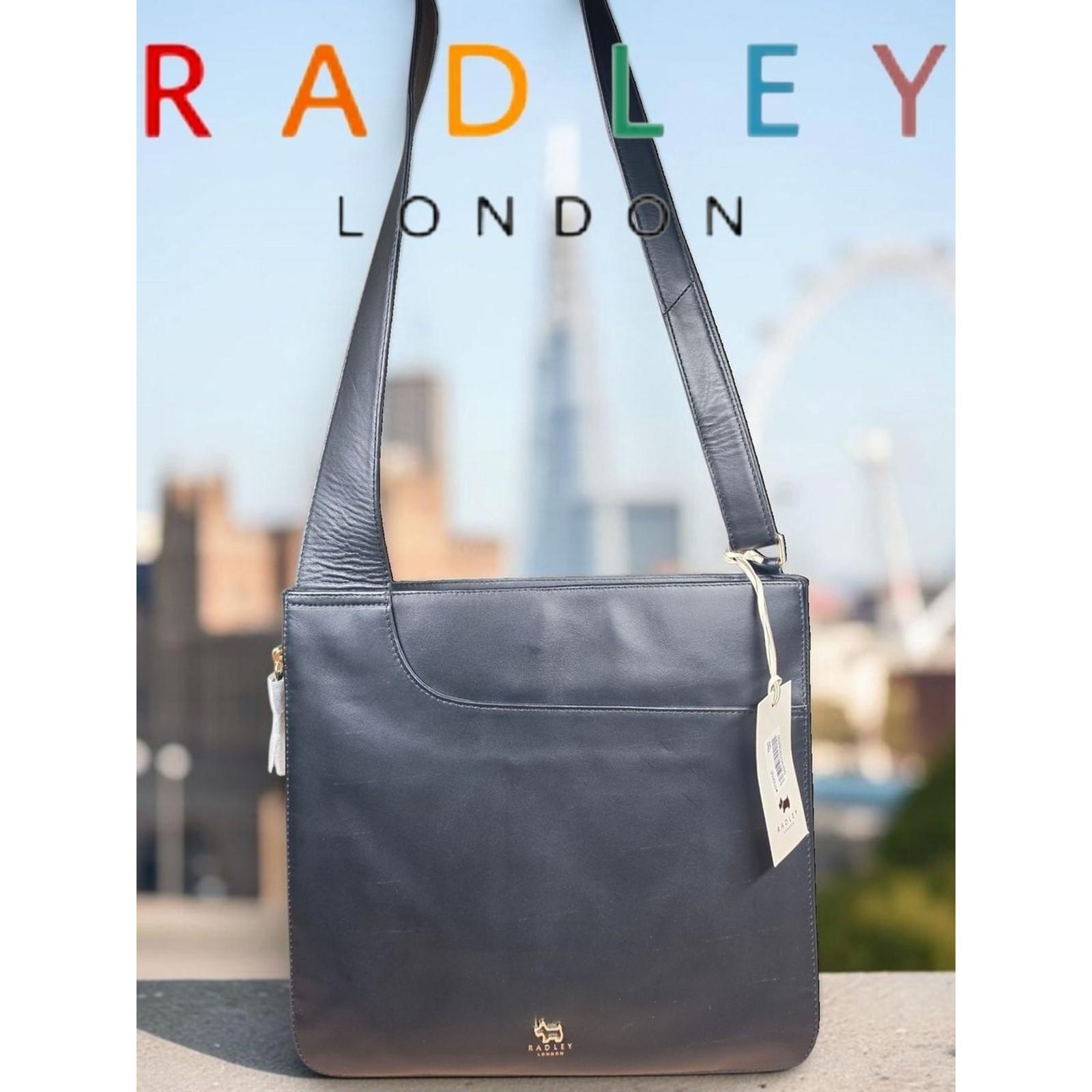 RADLEY LONDON女单肩包黑色Expandable真皮邮差斜挎包图片