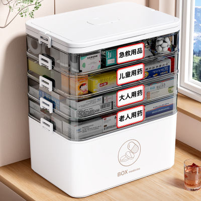 柳妃多层家用药箱加厚特大号