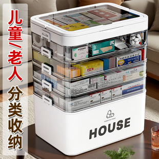 超大容量家用医药箱药品收纳盒多层医疗箱便携药盒家庭装急救箱子