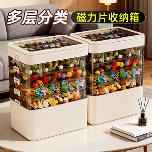 儿童玩具分类积木收纳箱多层透明颗粒零件收纳盒带盖整理箱大容量