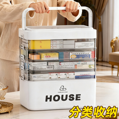 超大容量家用医药箱药品收纳盒多层医疗箱便携药盒家庭装急救箱子