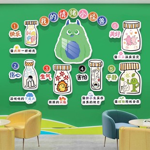 心理咨询室装饰布置情绪心理文化墙墙面装饰心理角心灵驿站文化墙