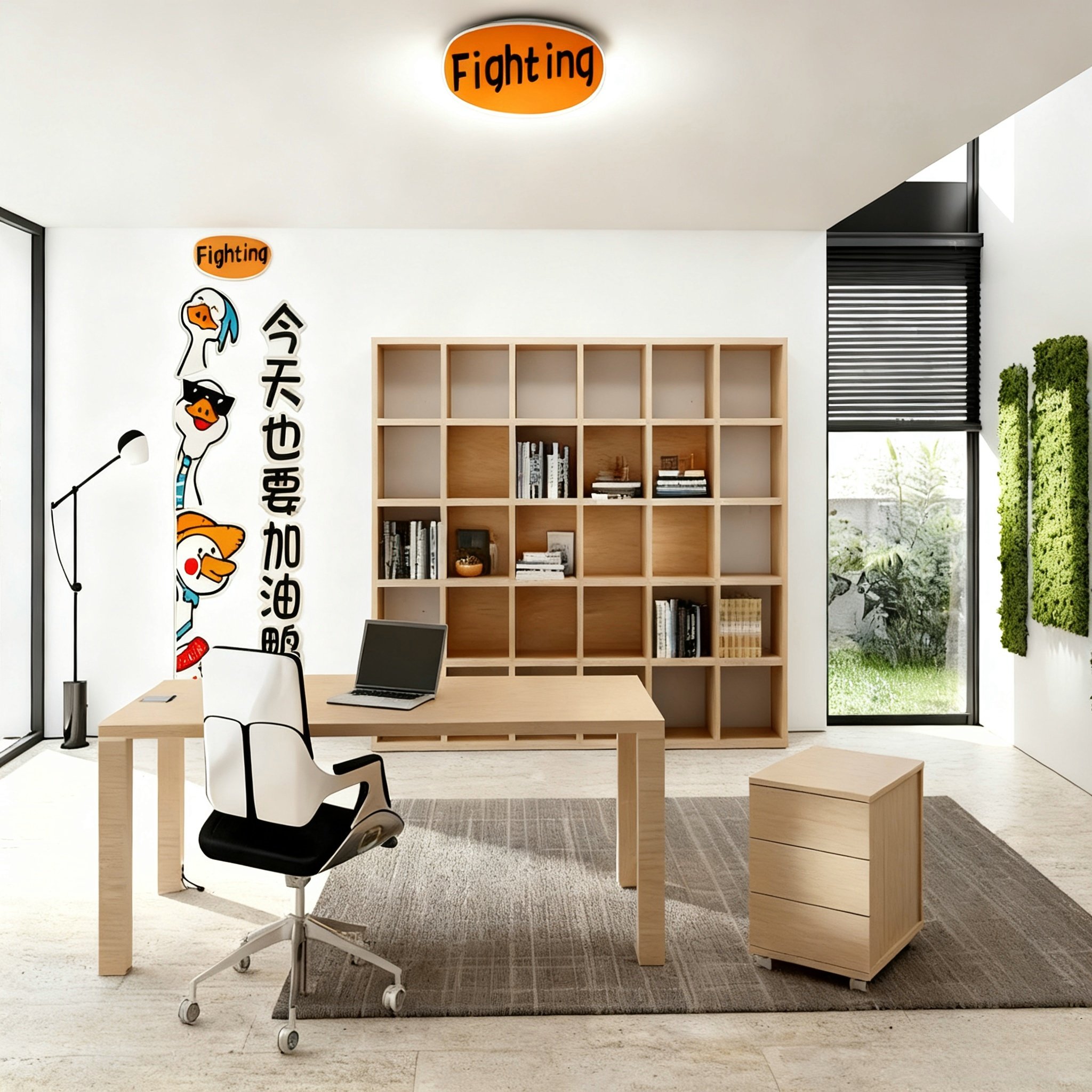 办公室氛围布置装饰可爱治愈激励标语贴纸画公司文化墙加油鸭墙面,家居饰品,文化墙贴,淘宝优惠券,粉丝福利购,淘宝优惠卷