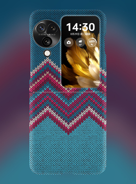 蓝色毛衣适用于OPPOFINDN3FLIP手机壳夜光创意OPPOFindN5保护套磁吸OPPOFindN3折叠屏外壳磨砂个性高级感简约