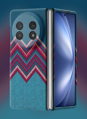 蓝色毛衣适用于vivoxfold5手机壳折叠屏Xfold3保护套3pro磁吸Xfold2超薄硬壳xfold+磨砂亲肤vivoXFlip创意