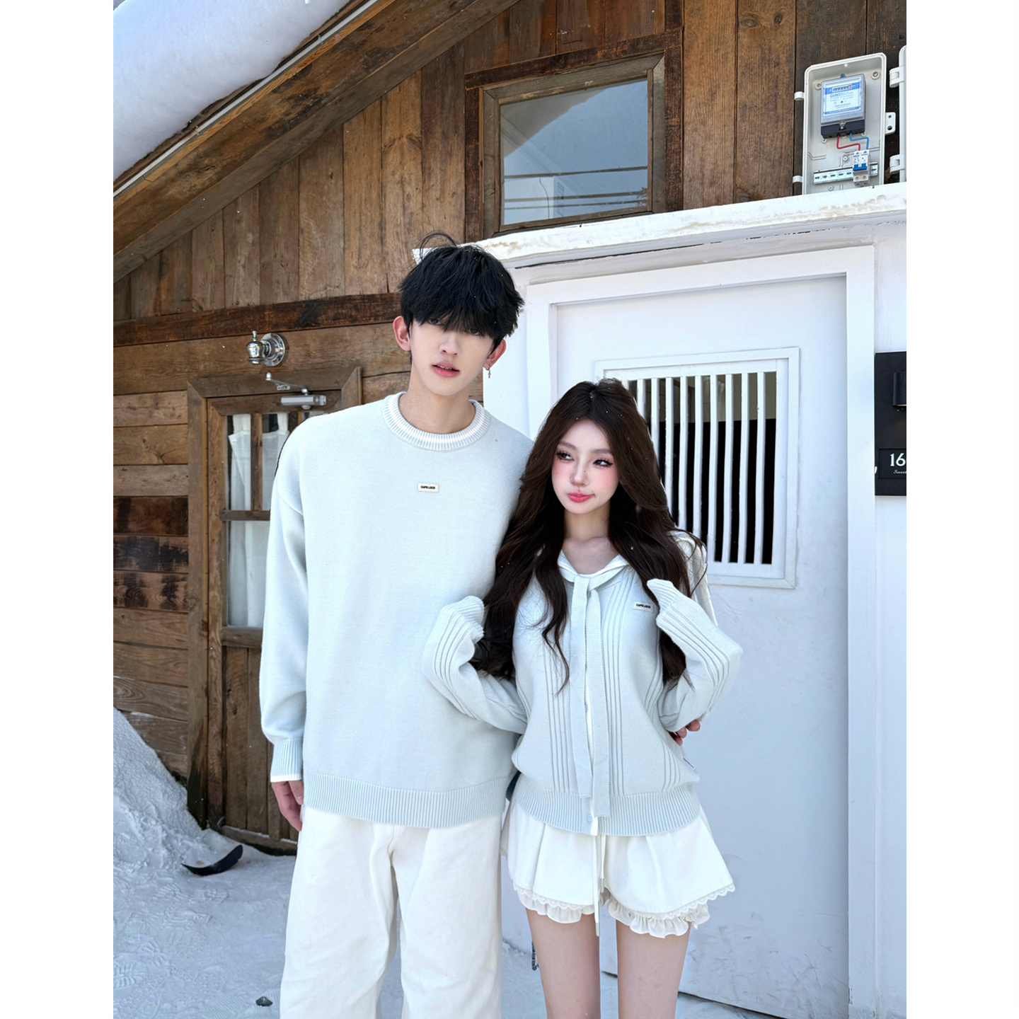 温柔设计感法式气质情侣装毛衣