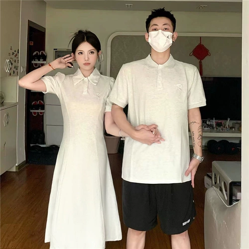 Tide, небольшая дизайнерская летняя парная одежда для влюбленных, футболка с коротким рукавом, платье, юбка, тренд сезона, в корейском стиле, французский стиль