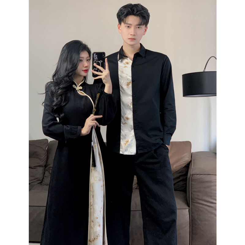 显瘦设计感改良旗袍连衣裙